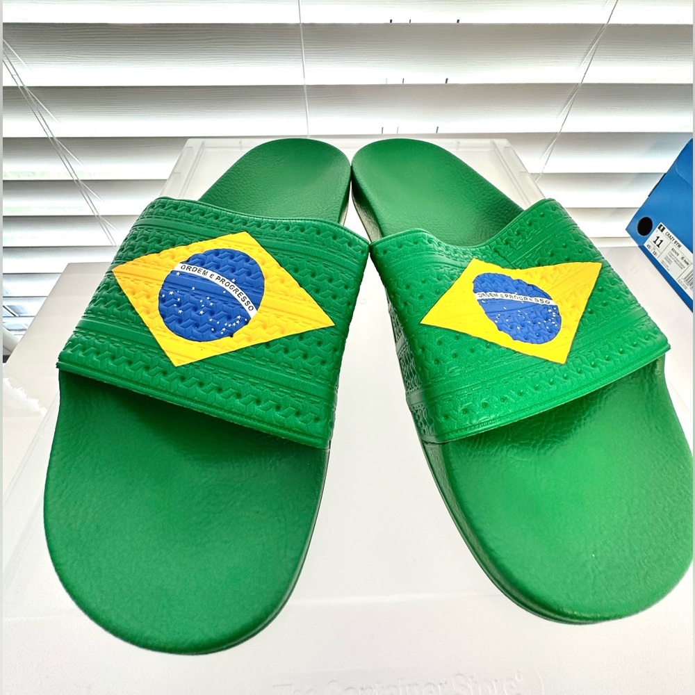 Adidas Originals Brazil Adilette Slides - Size 10 Men - Picture 5 of 6